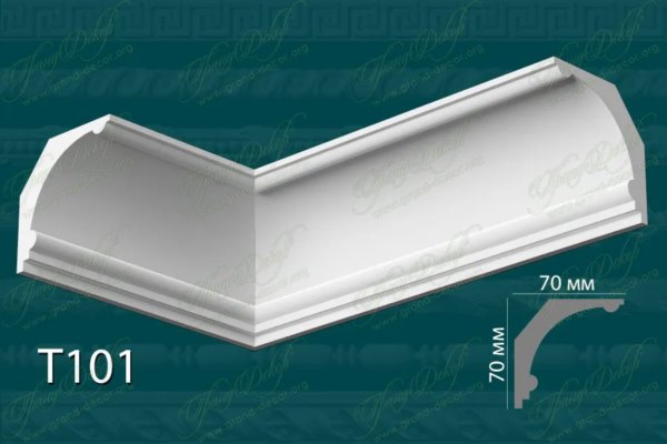 Карниз из гипса Т101, от Лепной мастерской GRAND-DECOR.
